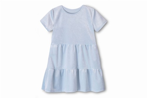 Błękitna sukienka dziewczęca z falbanką