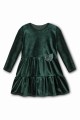 Sukienka dziewczęca z falbanką w kolorze zielonym