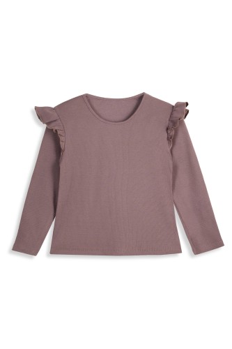 Bluzka dziewczęca z dzianiny prążkowanej