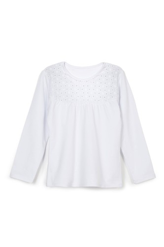 Biała bluzka szkolna z haftem