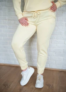 Spodnie damskie premium żółty maślany