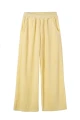 Szerokie spodnie dziewczęce z weluru żółte