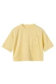 T-shirt dziewczęcy z weluru w kolorze żółtym