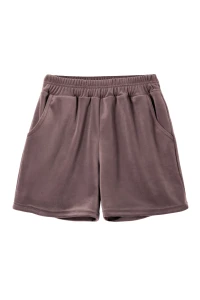 Spodenki dziecięce welurowe w kolorze mleczna czekolada