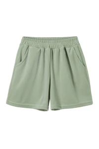 Spodenki dziecięce welurowe w kolorze zielonym szałwiowym