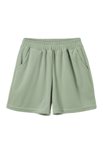 Spodenki dziecięce welurowe w kolorze zielonym szałwiowym