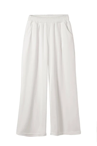 Szerokie spodnie dziewczęce z weluru białe