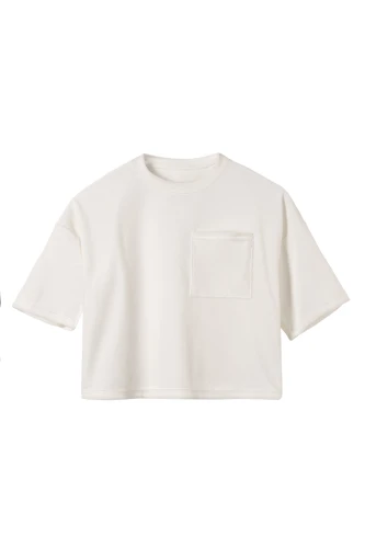 T-shirt dziewczęcy z weluru w kolorze białym