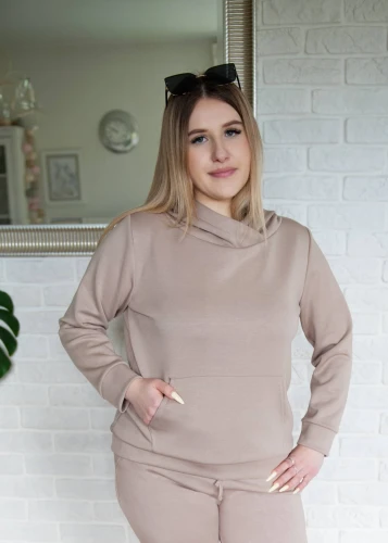 Bluza damska z kapturem premium caffe latte