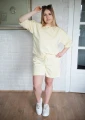 Bluza damska oversize 3/4 rękaw żółty maślany