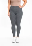 Legginsy Bawełniane Damskie Maxi Plus Size Grafitowe