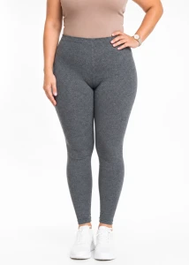 Legginsy Bawełniane Damskie Maxi Plus Size Grafitowe