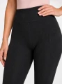 Legginsy damskie z prążka czarne