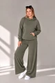 Spodnie Damskie Szerokie Khaki
